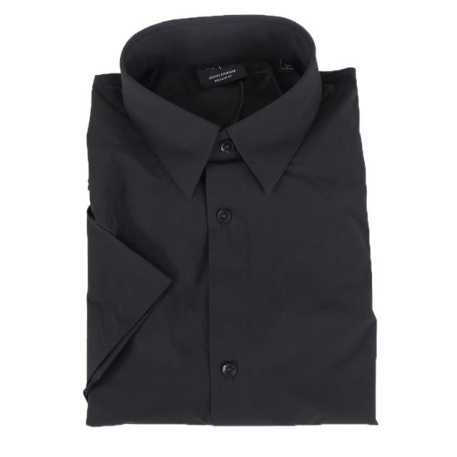 ARMANI EXCHANGE A/X アルマーニエクスチェンジ メンズ ドレスシャツ 半袖 XM001566 AF19193 ブラック 2026春夏新作