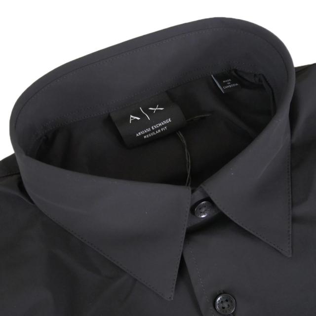 ARMANI EXCHANGE A/X アルマーニエクスチェンジ メンズ ドレスシャツ 半袖 XM001566 AF19193 ブラック 2026春夏新作_5
