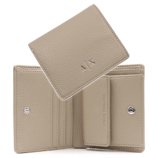 ARMANI EXCHANGE A/X アルマーニエクスチェンジ 財布 レディース 二つ折り財布 小銭入れ付き XW002123 AF17019 ベージュ 2026春夏新作