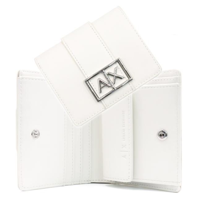 ARMANI EXCHANGE A/X アルマーニエクスチェンジ 財布 レディース 二つ折り財布 小銭入れ付き XW000360 AF12039 ホワイト 2026春夏新作
