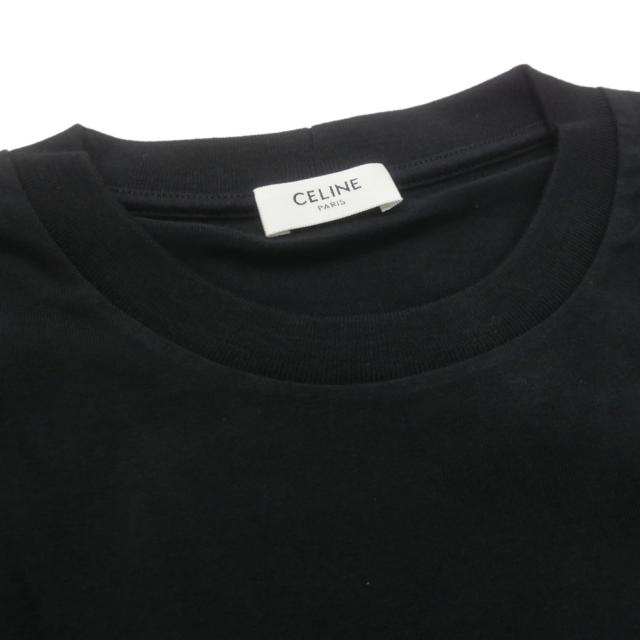 CELINE セリーヌ Tシャツ メンズ クルーネック ロングTシャツ ロンT 長袖 綿100％ RV0HX1242 ブラック 2026春夏新作_5