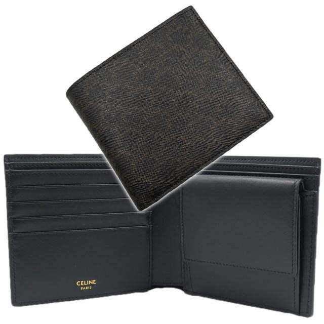 CELINE セリーヌ 財布 メンズ 二つ折り財布 小銭入れ付き10C872BQB ブラック 2026春夏新作