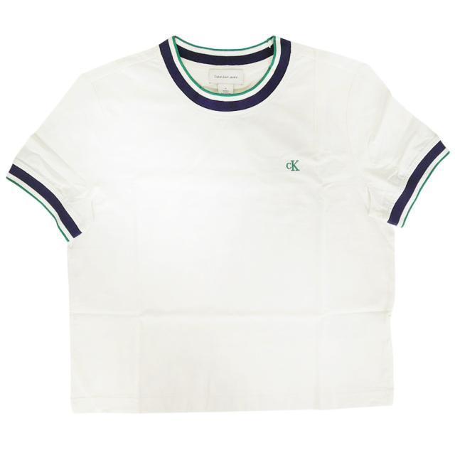 CALVIN KLEIN JEANS カルバンクラインジーンズ カルバンクライン レディース Tシャツ クルーネックTシャツ 半袖 トップス 47F226G アイボリー 2026春夏新作_4