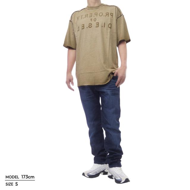 DIESEL ディーゼル Tシャツ メンズ クルーネックTシャツ 半袖 綿100％ A20226 0QMBT / T-LOOK ライトキャラメル 2026春夏新作_1
