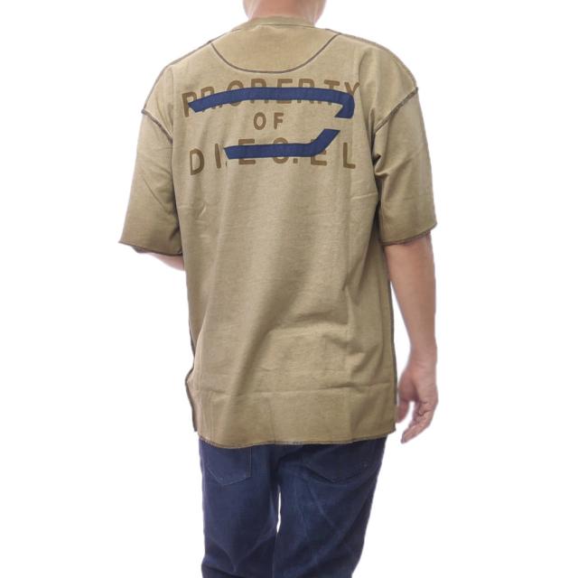 DIESEL ディーゼル Tシャツ メンズ クルーネックTシャツ 半袖 綿100％ A20226 0QMBT / T-LOOK ライトキャラメル 2026春夏新作_3