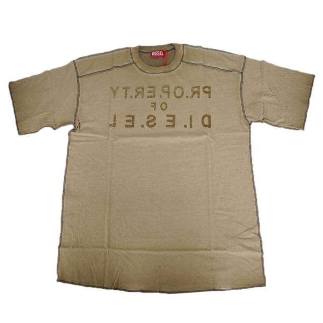 DIESEL ディーゼル Tシャツ メンズ クルーネックTシャツ 半袖 綿100％ A20226 0QMBT / T-LOOK ライトキャラメル 2026春夏新作_4
