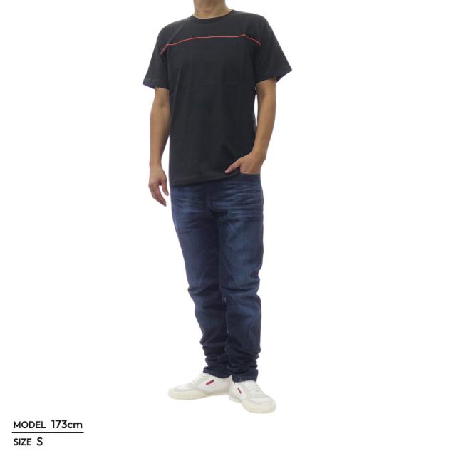 DIESEL ディーゼル Tシャツ メンズ クルーネックTシャツ 半袖 綿100％ A21118 0NIAX / T-NORM-PIPING ブラック 2026春夏新作_1
