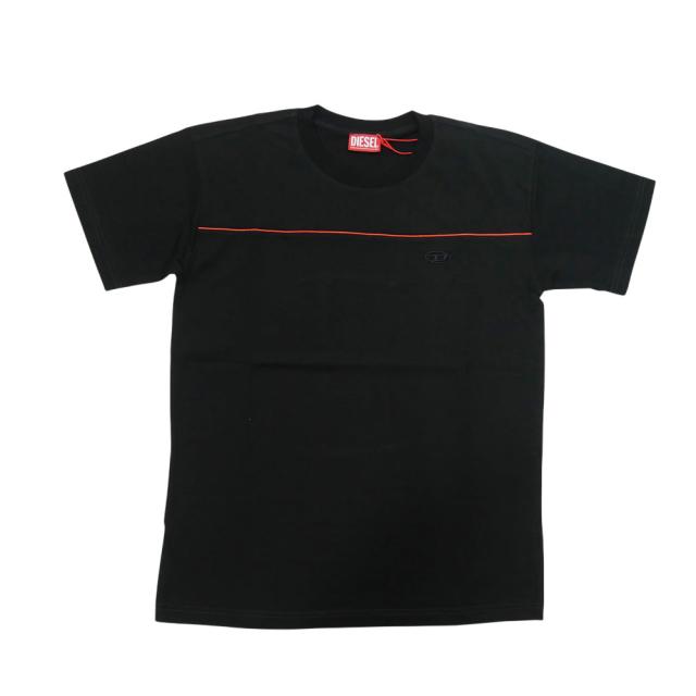 DIESEL ディーゼル Tシャツ メンズ クルーネックTシャツ 半袖 綿100％ A21118 0NIAX / T-NORM-PIPING ブラック 2026春夏新作_4