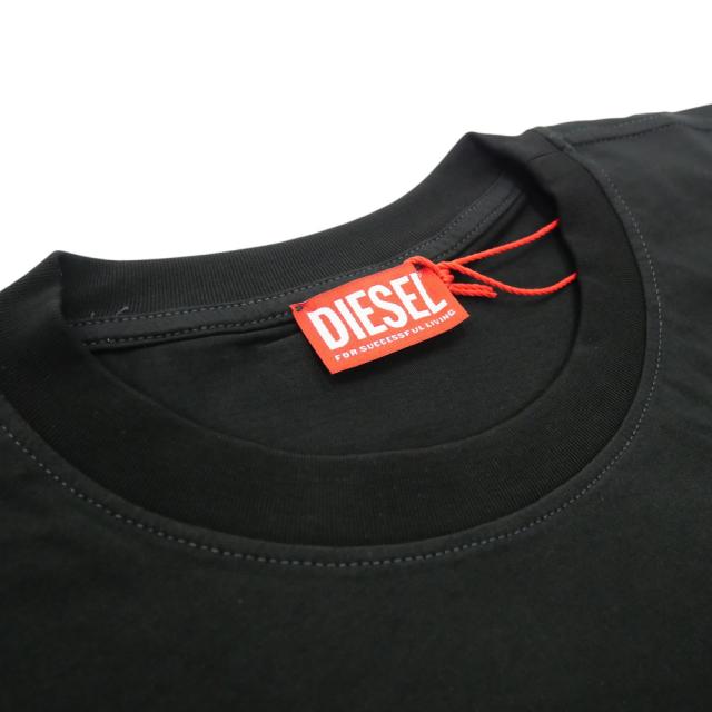 DIESEL ディーゼル Tシャツ メンズ クルーネックTシャツ 半袖 綿100％ A21118 0NIAX / T-NORM-PIPING ブラック 2026春夏新作_5