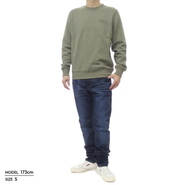 DIESEL ディーゼル トレーナー メンズ 長袖 綿100％ A19986 0EGEN / S-GINN-V1 カーキ 2026春夏新作_1