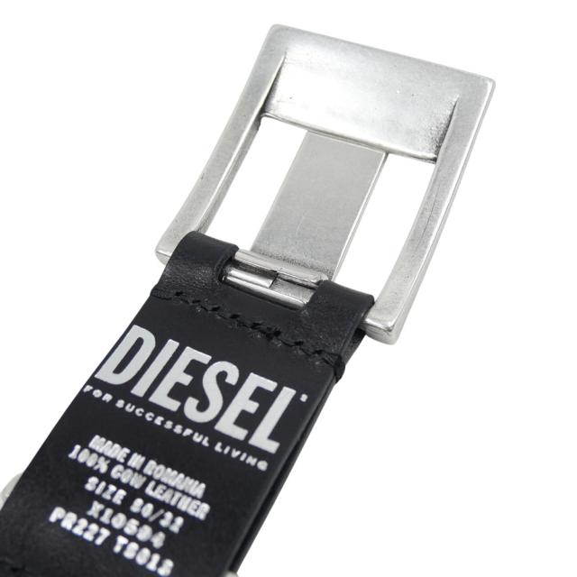 DIESEL ディーゼル ベルト メンズ レザーベルト X10594 PR227 / B-SHIFT METAL LOOP ブラック 2026春夏新作_5