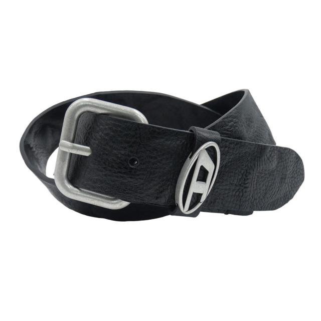 DIESEL ディーゼル ベルト メンズ レザーベルト X10314 PS681 / B-1DR OVAL D LOOP ブラック 2026春夏新作