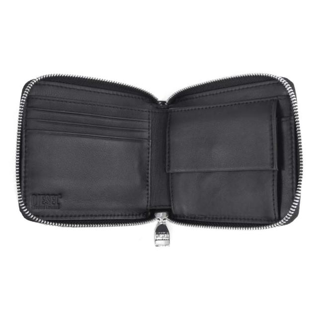 DIESEL ディーゼル メンズ二つ折り財布（小銭入れ付き） X10007 PR818 / DSL 3D-BI FOLD COIN ブラック 定番人気商品_1