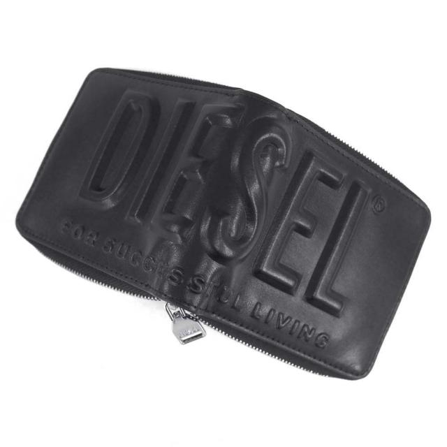 DIESEL ディーゼル メンズ二つ折り財布（小銭入れ付き） X10007 PR818 / DSL 3D-BI FOLD COIN ブラック 定番人気商品_3