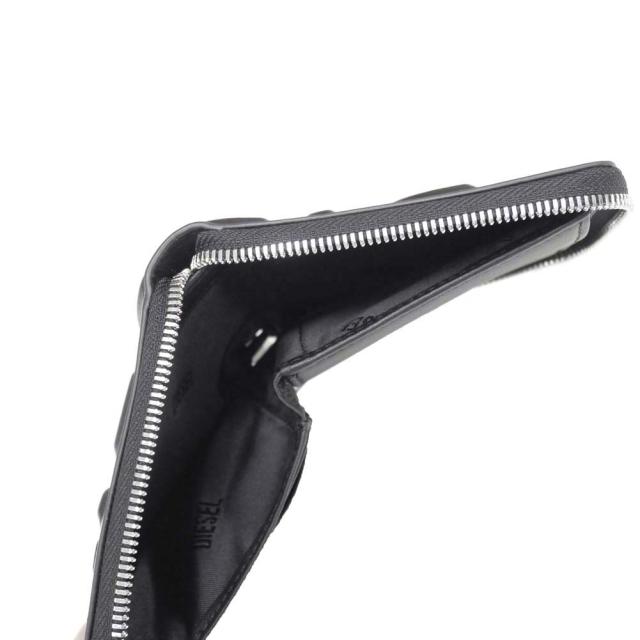DIESEL ディーゼル メンズ二つ折り財布（小銭入れ付き） X10007 PR818 / DSL 3D-BI FOLD COIN ブラック 定番人気商品_4