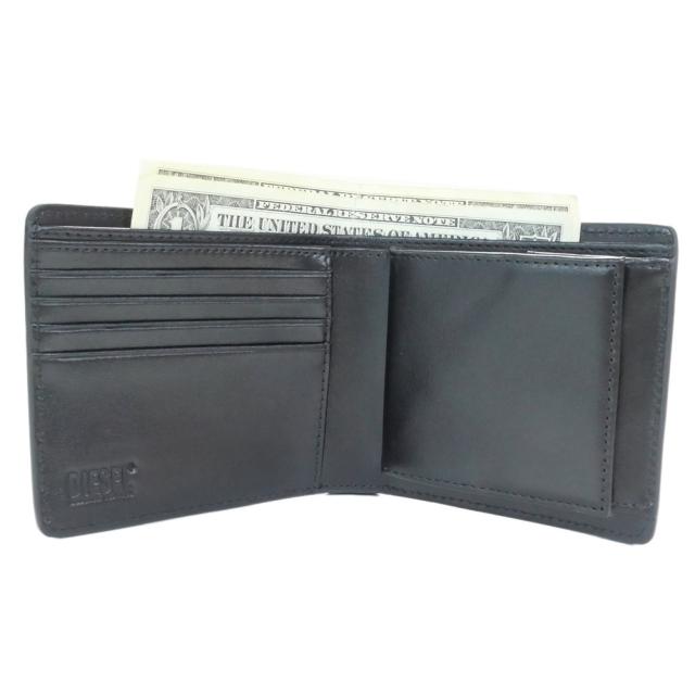 DIESEL ディーゼル メンズ二つ折り財布（小銭入れ付き） X10123 PR818 / HOLI-D BI-FOLD COIN S 3D ブラック 定番人気商品_1