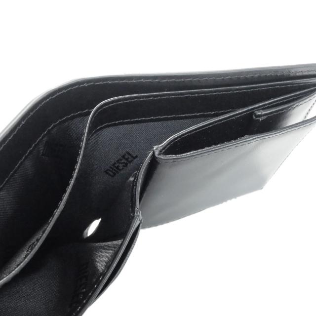 DIESEL ディーゼル メンズ二つ折り財布（小銭入れ付き） X10123 PR818 / HOLI-D BI-FOLD COIN S 3D ブラック 定番人気商品_6