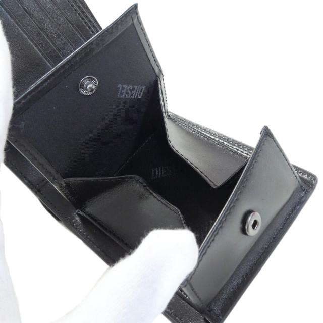 DIESEL ディーゼル メンズ二つ折り財布（小銭入れ付き） X10123 PR818 / HOLI-D BI-FOLD COIN S 3D ブラック 定番人気商品_7