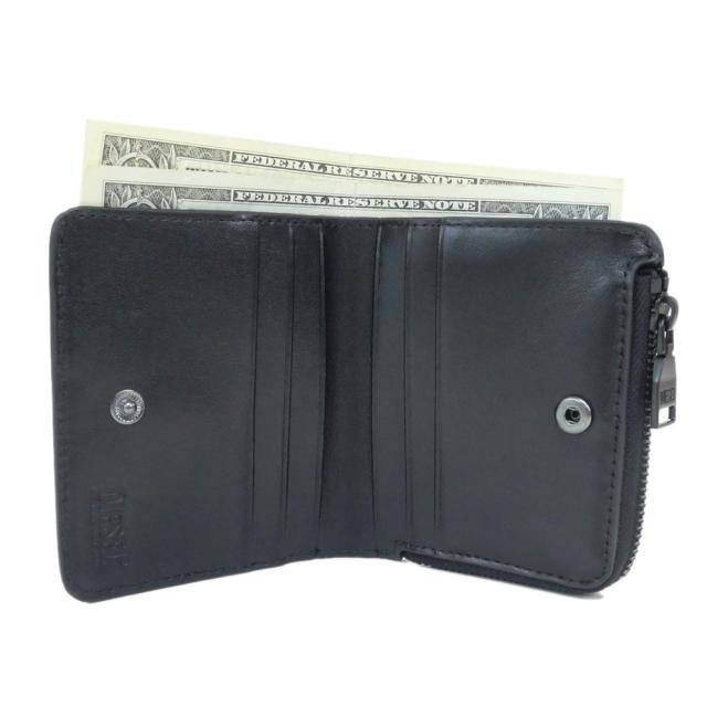 DIESEL ディーゼル メンズ二つ折り財布（小銭入れ付き） X10398 PR818 / HOLI-D BI-FOLD ZIP ブラック 定番人気商品_1
