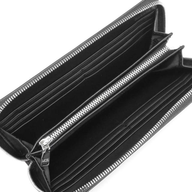 DIESEL ディーゼル メンズラウンドファスナー長財布（小銭入れ付き） X10006 PR818 / DSL 3D-CONTINENTAL ブラック 定番人気商品_5