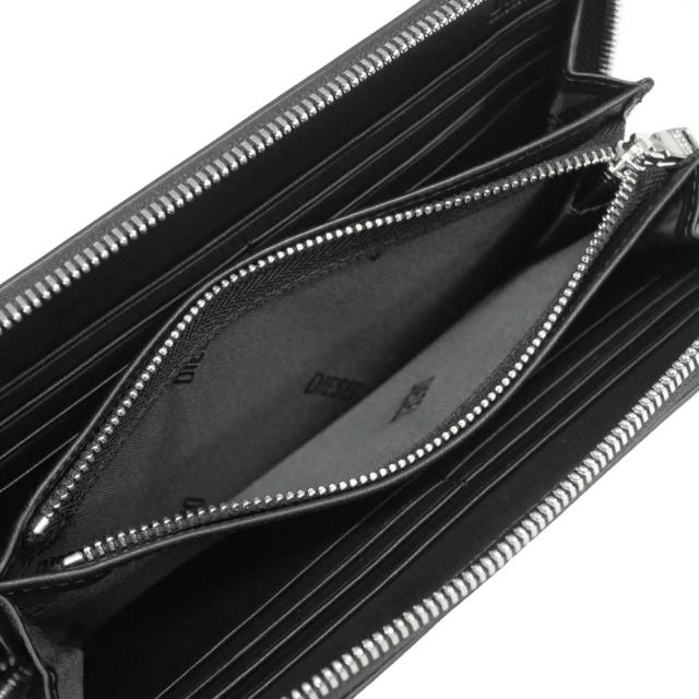 DIESEL ディーゼル メンズラウンドファスナー長財布（小銭入れ付き） X10006 PR818 / DSL 3D-CONTINENTAL ブラック 定番人気商品_6