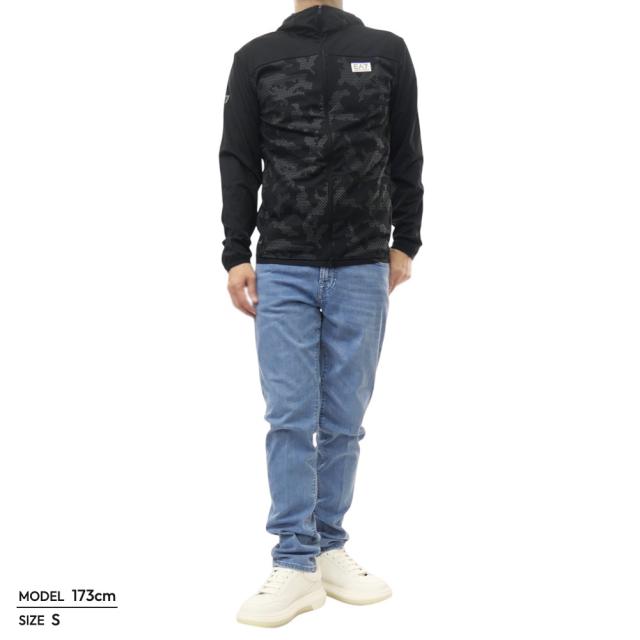 EMPORIO ARMANI エンポリオアルマーニ EA7 パーカー メンズ ジップアップパーカー 長袖 7M001625 AF13534 ブラック 2026春夏新作_1
