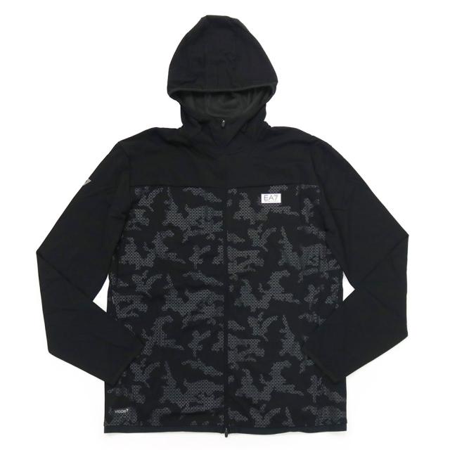 EMPORIO ARMANI エンポリオアルマーニ EA7 パーカー メンズ ジップアップパーカー 長袖 7M001625 AF13534 ブラック 2026春夏新作_4