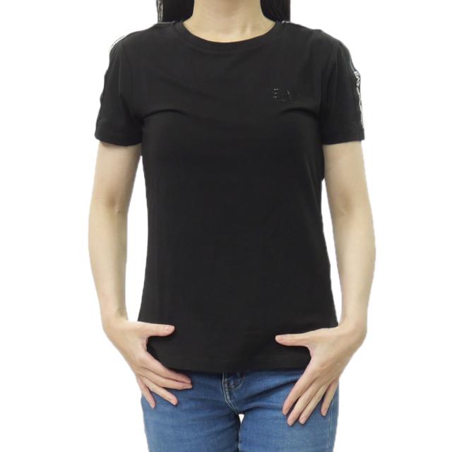 EMPORIO ARMANI エンポリオアルマーニ EA7 Tシャツ レディース クルーネックTシャツ 半袖 トップス 7W001490 AF10373 ブラック 2026春夏新作