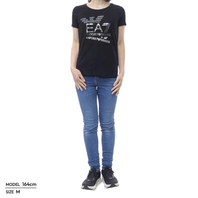 EMPORIO ARMANI エンポリオアルマーニ EA7 Tシャツ レディース トップス クルーネックTシャツ 半袖 7W000977 AF10373 ブラック 2026春夏新作_1