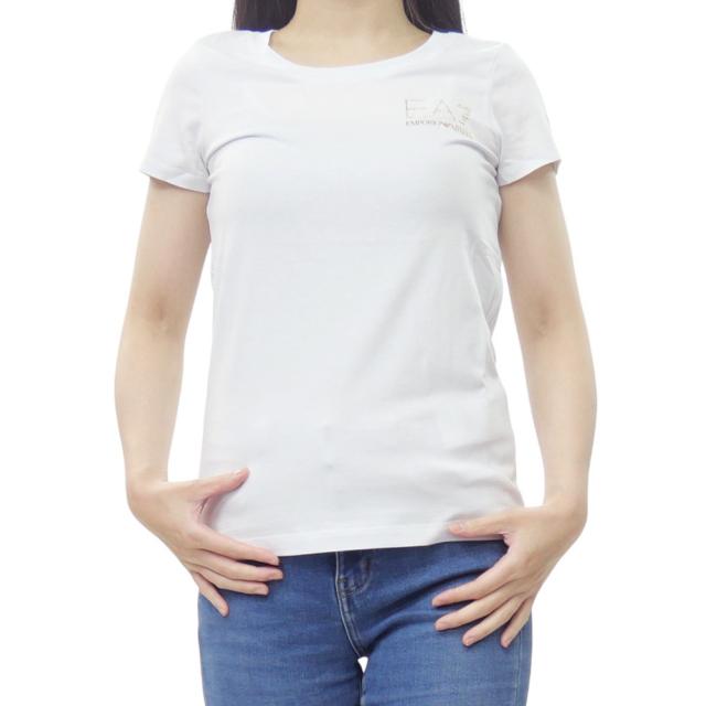 EMPORIO ARMANI エンポリオアルマーニ EA7 Tシャツ レディース ラウンドネックTシャツ 半袖 トップス 8NTT65 TJDQZ ホワイト 2026春夏新作