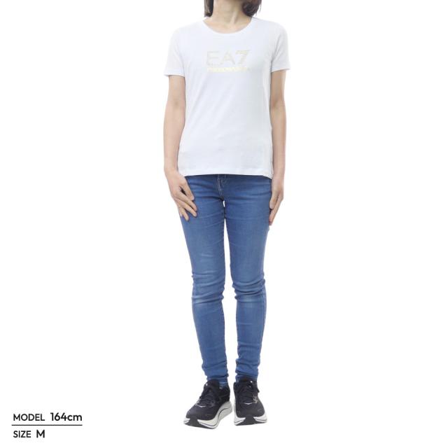 EMPORIO ARMANI エンポリオアルマーニ EA7 Tシャツ レディース トップス ラウンドネックTシャツ 半袖 8NTT67 TJDQZ ホワイト 2026春夏新作_1