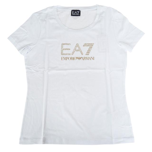 EMPORIO ARMANI エンポリオアルマーニ EA7 Tシャツ レディース トップス ラウンドネックTシャツ 半袖 8NTT67 TJDQZ ホワイト 2026春夏新作_4