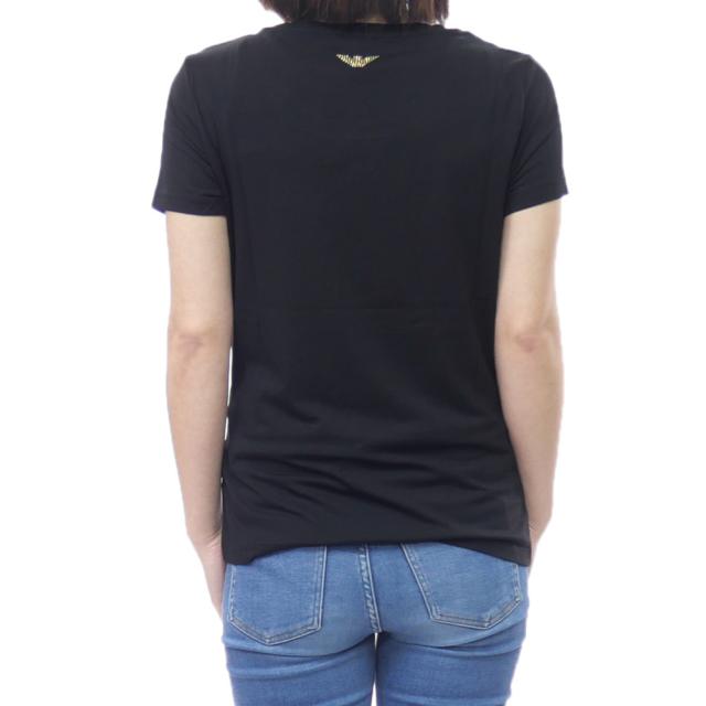 EMPORIO ARMANI エンポリオアルマーニ EA7 Tシャツ レディース トップス ラウンドネックTシャツ 半袖 8NTT67 TJDQZ ブラック 定番人気商品_3