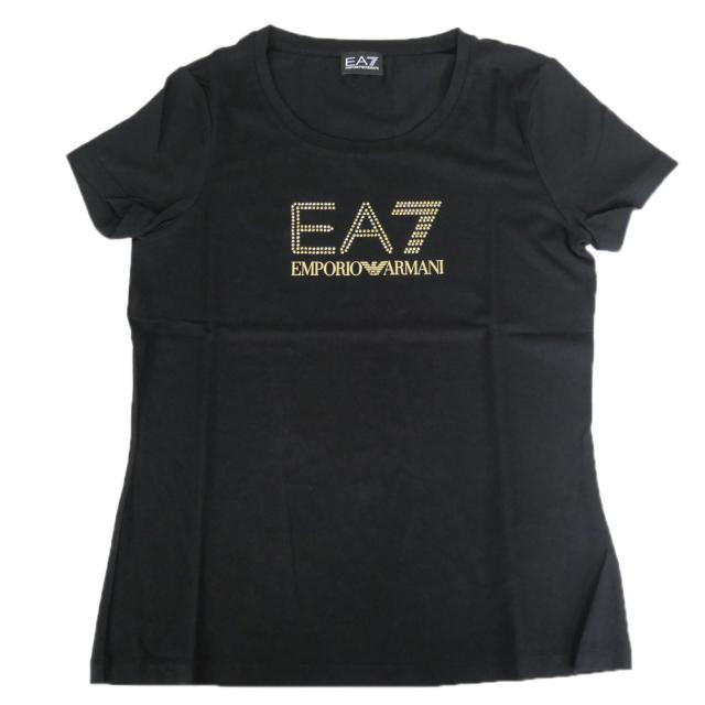 EMPORIO ARMANI エンポリオアルマーニ EA7 Tシャツ レディース トップス ラウンドネックTシャツ 半袖 8NTT67 TJDQZ ブラック 定番人気商品_4