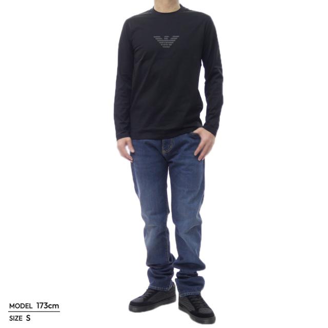 EMPORIO ARMANI エンポリオアルマーニ Tシャツ メンズ クルーネックロングTシャツ ロンT 長袖 トップス 綿100％ EM004584 AF13669 ブラック 2026春夏新作_1