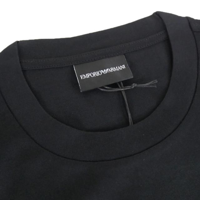 EMPORIO ARMANI エンポリオアルマーニ Tシャツ メンズ クルーネックロングTシャツ ロンT 長袖 トップス 綿100％ EM004584 AF13669 ブラック 2026春夏新作_5