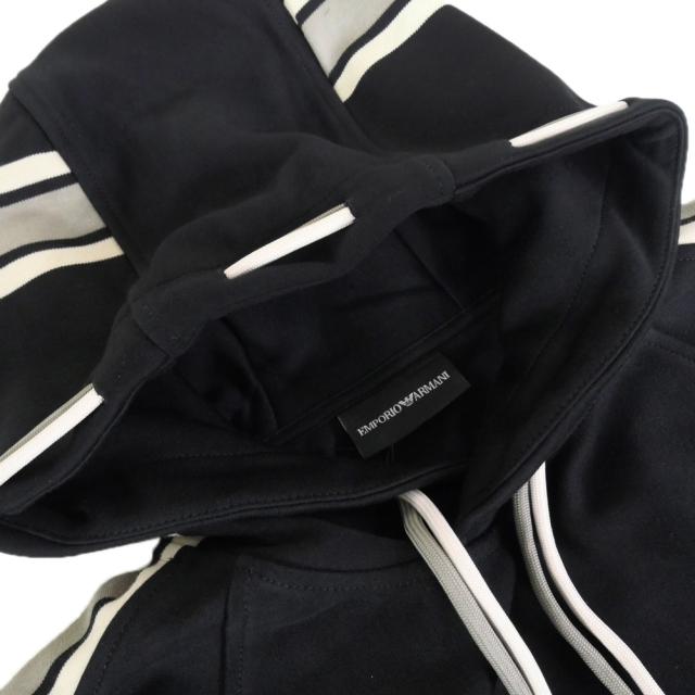 EMPORIO ARMANI エンポリオアルマーニ パーカー メンズ プルオーバーパーカー 長袖 EM005199 AF24209 ブラック 2026春夏新作_5