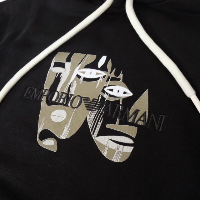 EMPORIO ARMANI エンポリオアルマーニ パーカー メンズ プルオーバーパーカー 長袖 EM005557 AF14793 ブラック 2026春夏新作_6