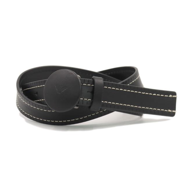 EMPORIO ARMANI エンポリオアルマーニ ベルト メンズ レザーベルト イタリア製 EM005827 AF25473 ブラック 2026春夏新作