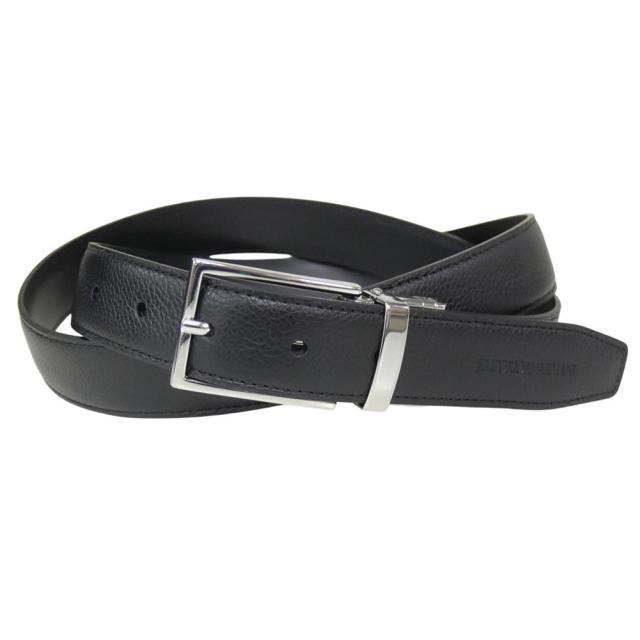 EMPORIO ARMANI エンポリオアルマーニ ベルト メンズ イタリア製 リバーシブル レザーベルト EM001598 AF14630 ブラック 定番人気商品