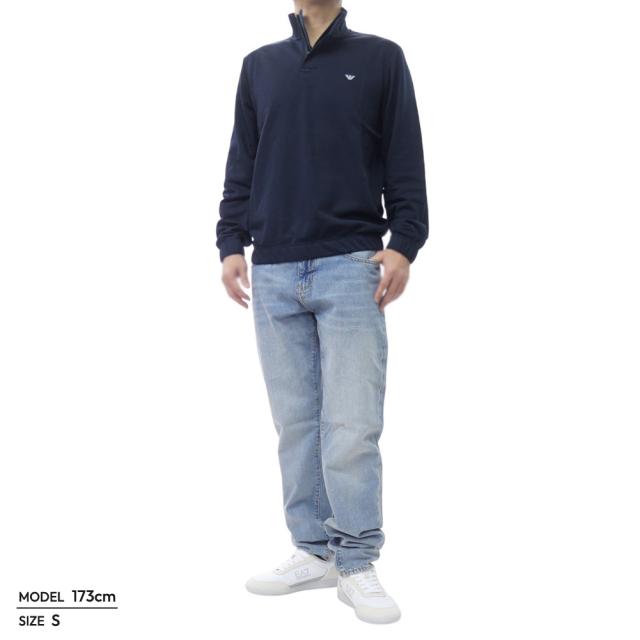 EMPORIO ARMANI UNDERWEAR エンポリオアルマーニ アンダーウェア メンズ ハーフジップスウェット EM003780 AF18887 ネイビー 2026春夏新作_1