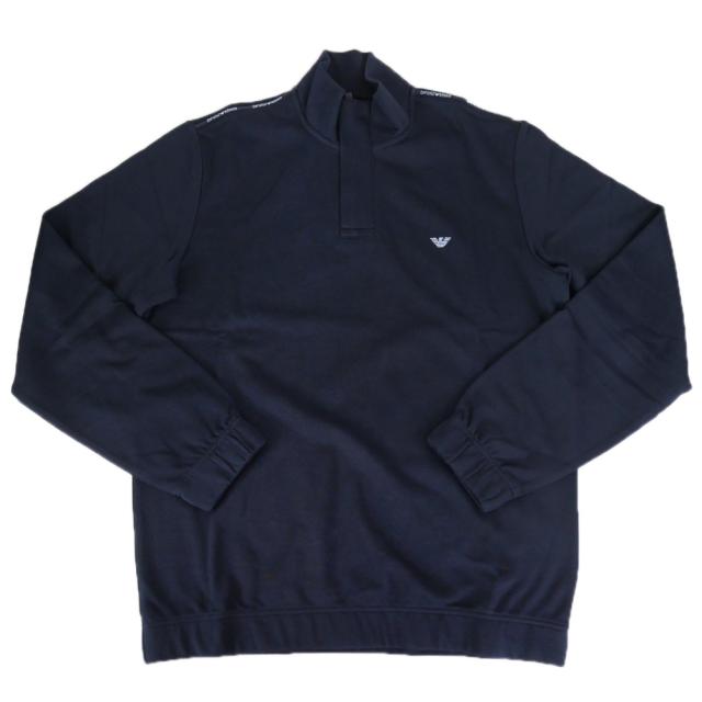 EMPORIO ARMANI UNDERWEAR エンポリオアルマーニ アンダーウェア メンズ ハーフジップスウェット EM003780 AF18887 ネイビー 2026春夏新作_4