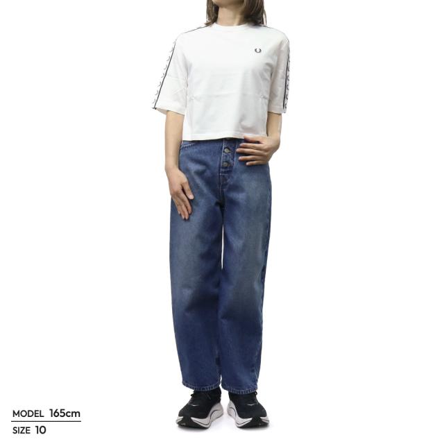 FRED PERRY フレッドペリー Tシャツ レディース トップス クルーネックTシャツ 半袖 綿100％ G2160 / TAPED T-SHIRT ホワイト 2026春夏新作_1