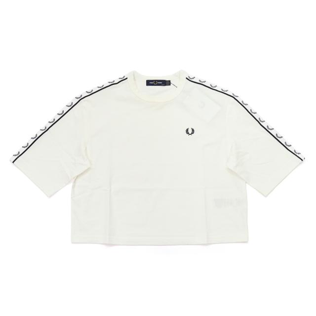 FRED PERRY フレッドペリー Tシャツ レディース トップス クルーネックTシャツ 半袖 綿100％ G2160 / TAPED T-SHIRT ホワイト 2026春夏新作_4