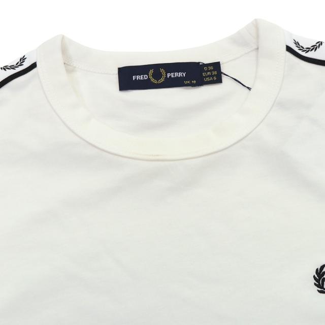 FRED PERRY フレッドペリー Tシャツ レディース トップス クルーネックTシャツ 半袖 綿100％ G2160 / TAPED T-SHIRT ホワイト 2026春夏新作_5
