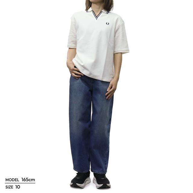 FRED PERRY フレッドペリー ポロシャツ レディース トップス 鹿の子ポロシャツ 半袖 綿100％ G2161 / OPEN COLLAR TIPPED POLO SHIRT オフホワイト 2026春夏新作_1