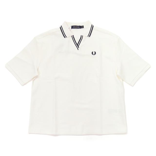 FRED PERRY フレッドペリー ポロシャツ レディース トップス 鹿の子ポロシャツ 半袖 綿100％ G2161 / OPEN COLLAR TIPPED POLO SHIRT オフホワイト 2026春夏新作_4