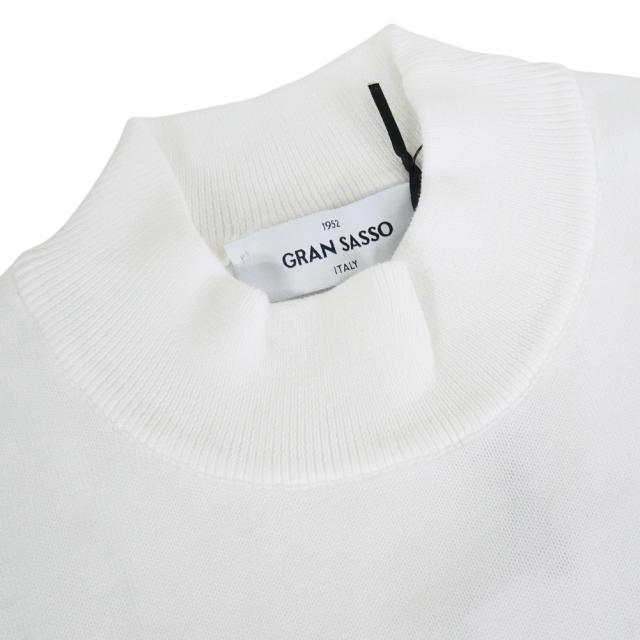 GRAN SASSO グランサッソ セーター メンズ モックネックニットセーター 長袖 綿100％ 58108 18120 / LUPETTO M/L ホワイト 2026春夏新作_5