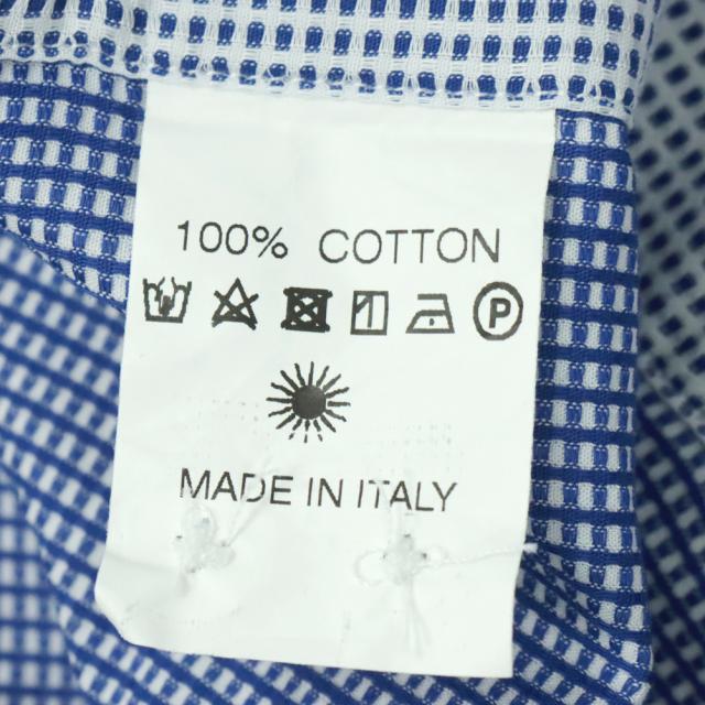 GIANNETTO ジャンネット メンズ カッタウェイシャツ 長袖 綿100％ AC160 / VINCI FIT WASH ブルー×ホワイト 2026春夏新作_9