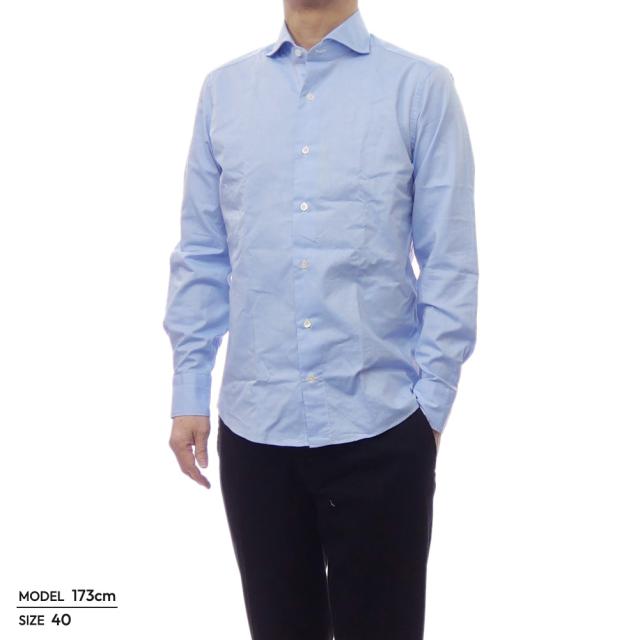 GIANNETTO ジャンネット メンズ カッタウェイシャツ Yシャツ AC140 / VINCI FIT WASH ライトブルー 2026春夏新作_1